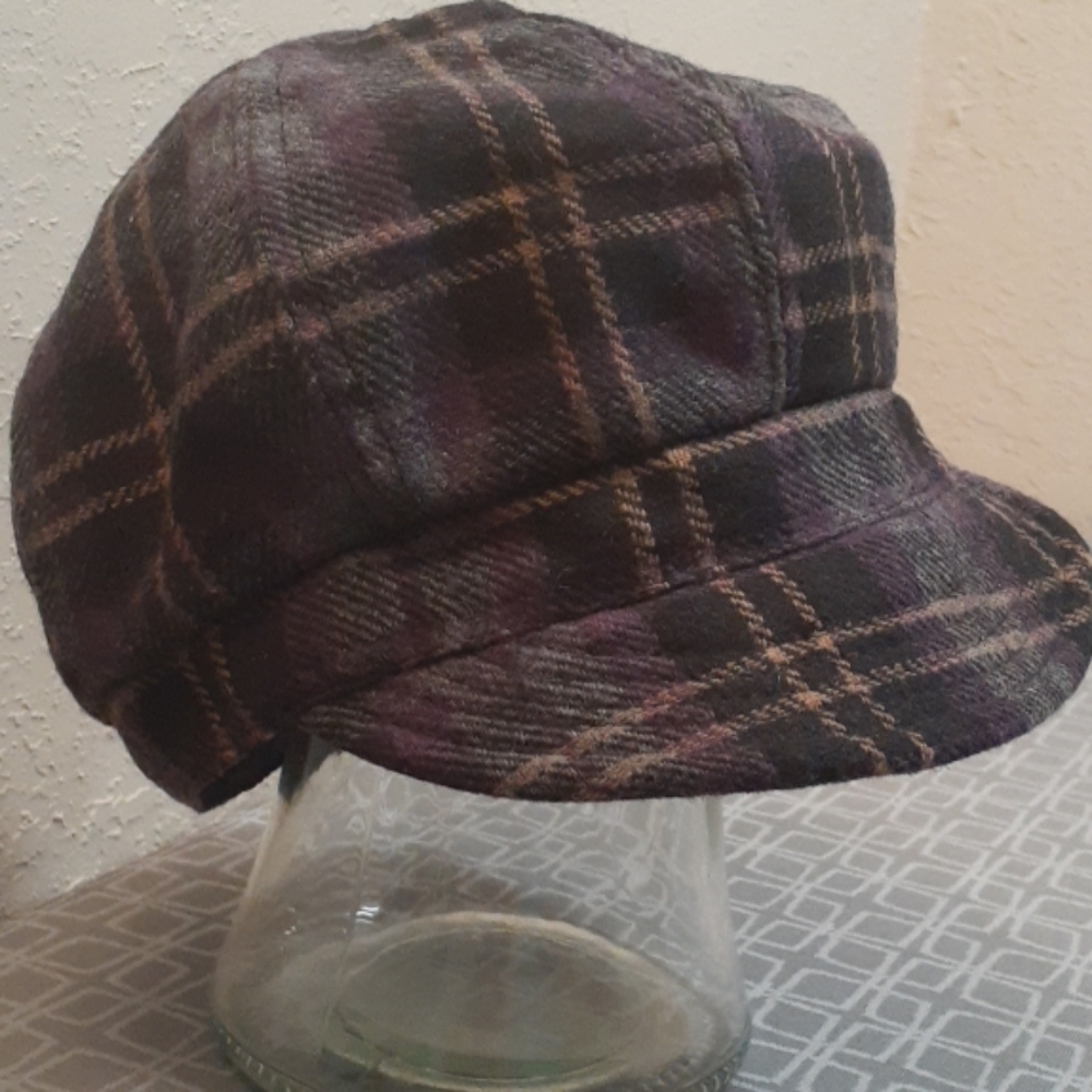 Purple and black newsboy hat, chemotherapy